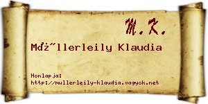 Müllerleily Klaudia névjegykártya